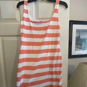 SO Peach Striped Soft Fitted Tank Dress